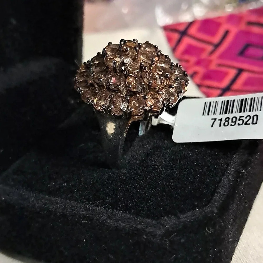 Natural Jenipapo Andalusite Large Cluster Style Ring. - Picture 3 of 6